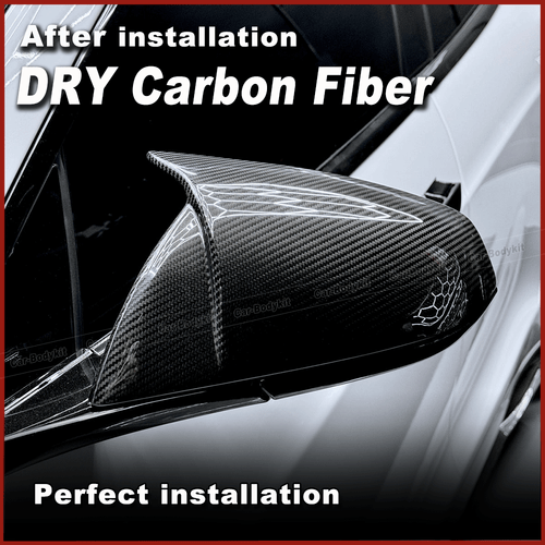 For Tesla Model S Plaid 2021-2024 DRY CARBON FIBER Side Wing Mirror Cover Caps - Picture 2 of 11
