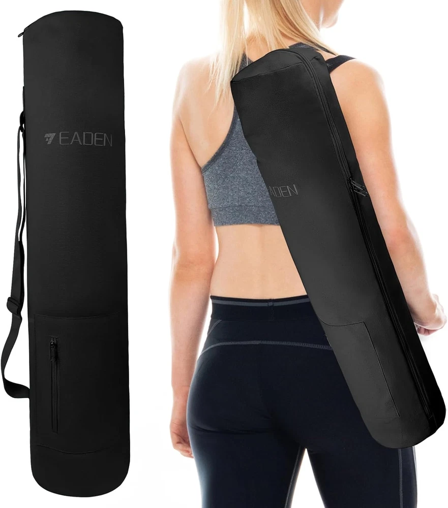 Eco-Friendly Canvas Yoga Mat Bag with Multi-Pocket Storage  