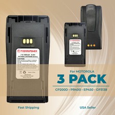 3-Pack Replacemet Battery for Motorola NNTN4851 NNTN4496 CP180 CP200D PR400
