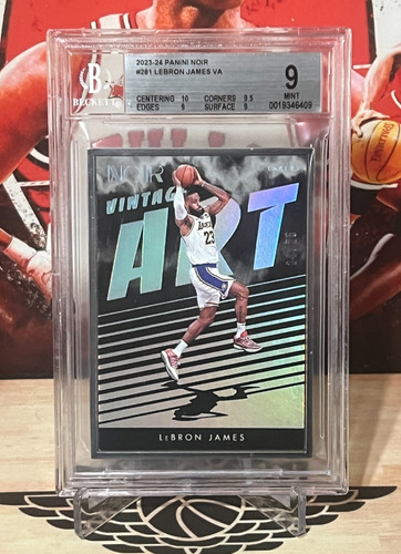 2023-24 Panini Noir LeBron James #281 Vintage Art Metal Frame /25 BGS 9
