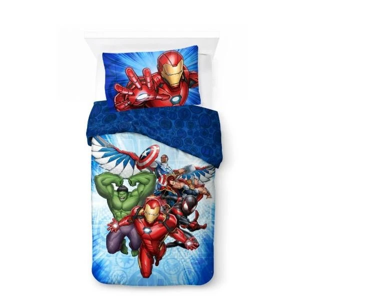 JAY FRANCO AND SONS, INC. NEW Kids Marvel Avengers Team Up Twin/Full Reversible Comforter and SHEET Set