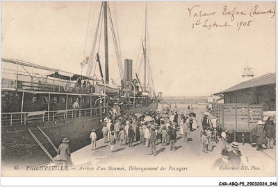 CAR-ABQP5-0352-ALGERIA - PHILIPPEVILLE - Arrival Of A Steamer - Disembarkation