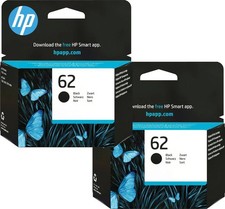 HP 62 Original Black Ink Cartridge for Officejet 5740 and ENVY 5640 Pack of 2