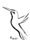 Guajardo Original Art: Hummingbird 9X12 Paper Signed Sumi-e Home Decor Art — photo 2