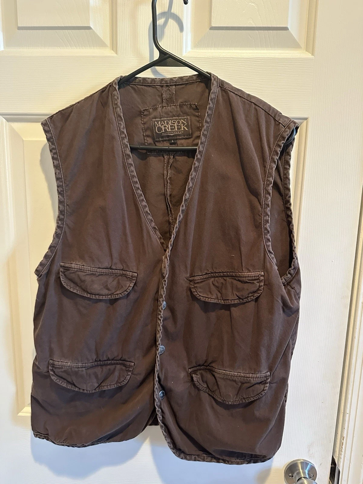 Madison Creek Outfitters Brown Safari Hunting Hiking Vest Men’s Size Large