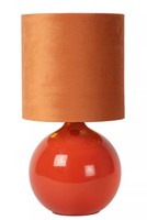 Tischlampe Stoff Schirm Glas Orange Schlafzimmer 47 Cm E14 Nachttisch Leuchte