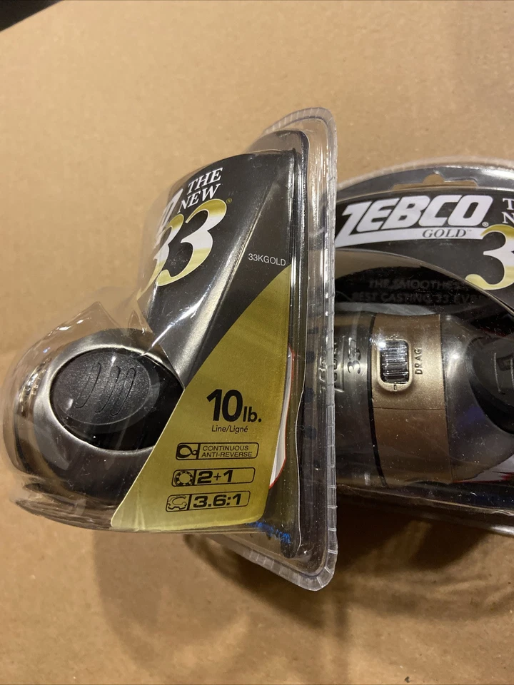 ZEBCO 33 Gold Spincast Reel 3.6:1 Gear Ratio W/10LB Line 3 Bearing (Lot of 2) - Image 4 of 4
