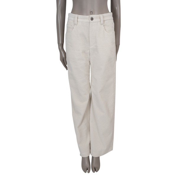 Cream Corduroy Straight Pants 38 XS