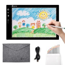 Light Box Drawing Pad, Tracing Board with Type-C Charge Cable and black