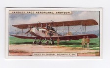 Cadbury Shipping Trade Card #12 Handley Page Biplane Croydon Airport 1925