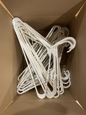LOT OF 36 3 DOZEN CLOTHES HANGERS WHITE PLASTIC 5678