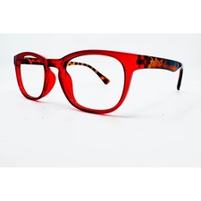Betsey Johnson Eyeglasses Womens Red Tortoise...
