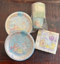 NOS Vintage 2000 Baby Looney Tunes 1st Birthday Taz Bugs Tweety Pastel Balloons