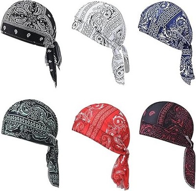 FXUKM 6PCS Paisley Cooling Headscarf Cap elastic cycling sports cap cooling h...