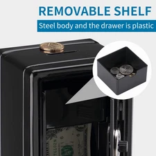 Money Safe and Cash Lock Box, Mini Size Security Safe Box for Money Jewelry a...