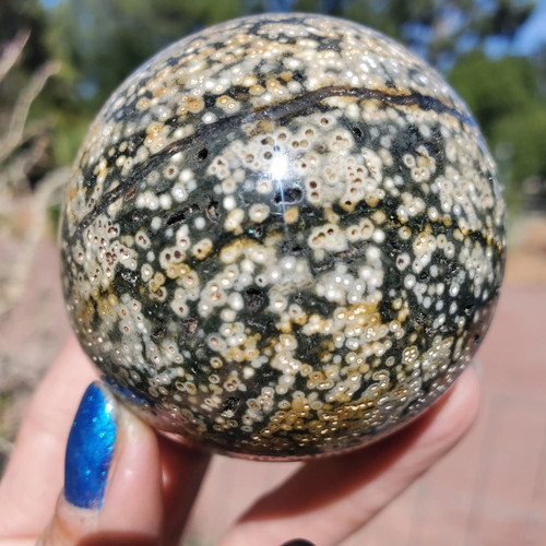 Orbicular Ocean Jasper Egg Kambaby Old Stock | A Grade | 278 grams - Picture 8 of 9