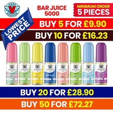 BAR JUICE 5000 Nic Salt 10ml E Liquid 10mg/20mg Vape Juice 50/50 VG/PG Bar Juice