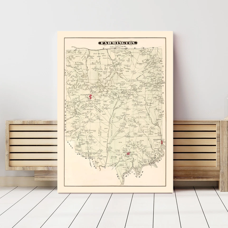 Old Map of Farmington, PA 1877 - Vintage Farmington Pennsylv - Image 3 of 4