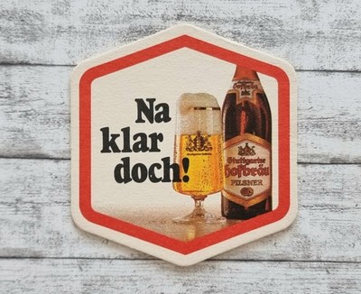 Stuttgarter Hofbräu Of course but beer mat brewery advertisement quatrain Tierle