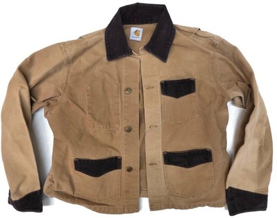 Vintage 80s Carhartt Unlined Brown Canvas Chore Brush Coat Jacket