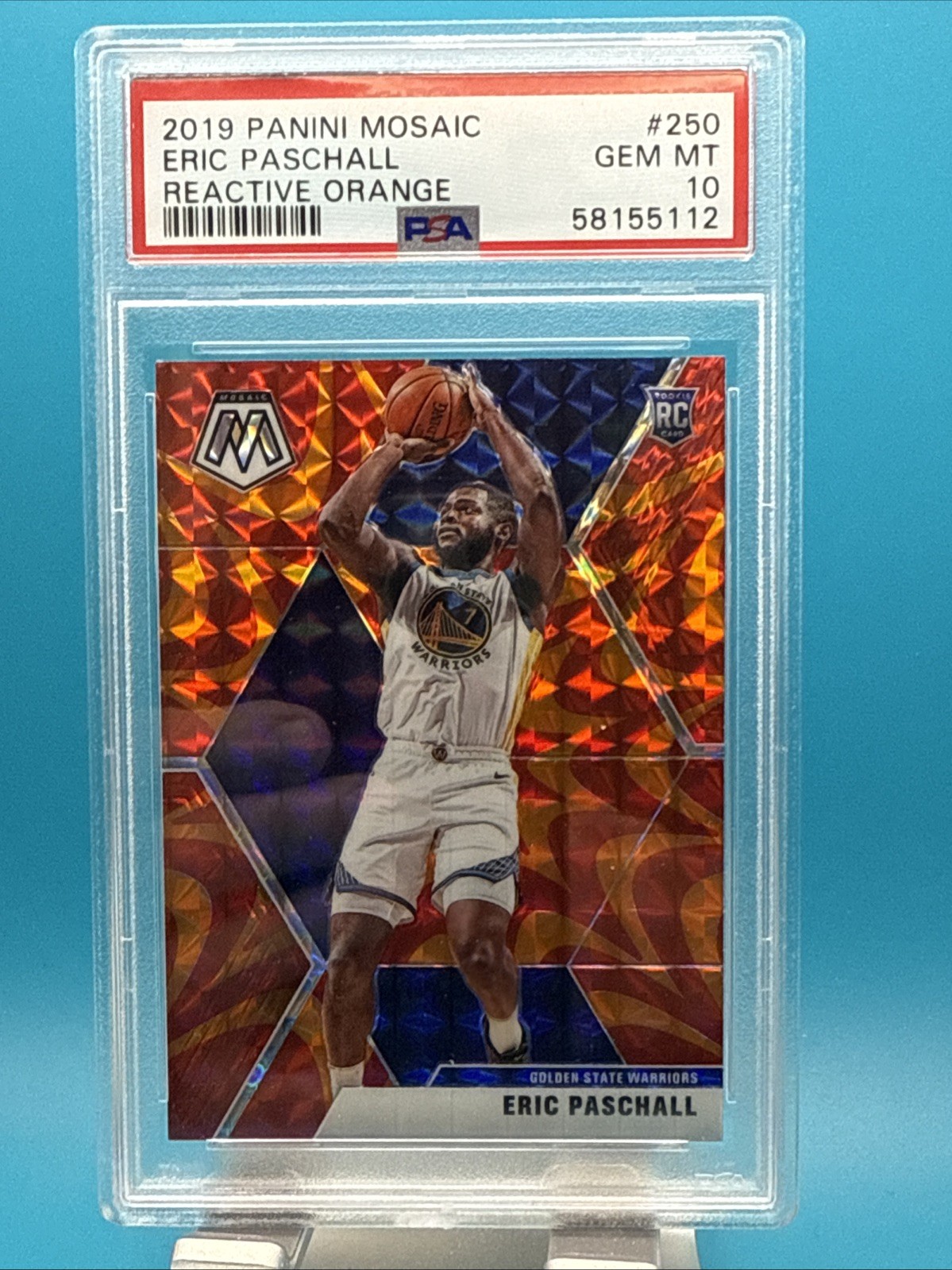 Eric Paschall 2019-20 Panini Mosaic Reactive Orange #250 PSA 10 RC