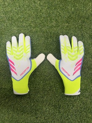 adidas Predator Pro Goalkeeper Soccer Gloves Size 12 Yellow White Pink Blue 