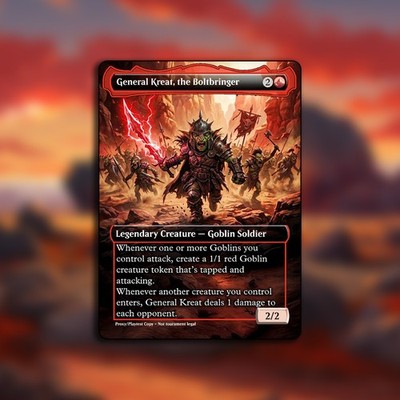 General Kreat the Boltbringer MTG Playtest Custom Alt Art Card For Commander