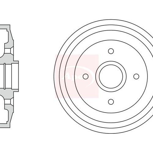 Apec Peugeot 301 2012 BremsTrommel 4 Loch 203X244X71 Mm Ohne Radlager-image