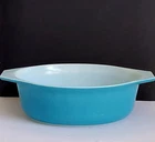 PYREX 043 Turquoise Blue Oval 1.5 Quart Casserole Ovenware Dish Vintage USA