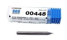 #87 (.0100") MICRO CARBIDE END MILL 2 FLUTE BALL END Kyocera SGS 00448