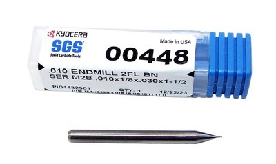 #87 (.0100'') MICRO CARBIDE END MILL 2 FLUTE BALL END Kyocera SGS 00448