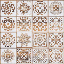 16 Pcs 6 X 6 Inch Reusable Stencils, Mandala Stencils Mandala Dot Painting Tem