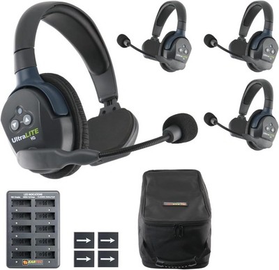 Eartec UltraLITE 4-Person Single Ear Cup Headset System - UL4S-HD