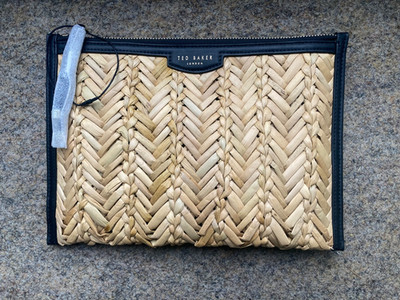 Ted Baker London Handtasche, Basket Weave Pouch, schwarz, neu