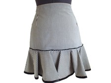 Damenrock  Vichy/  Stretch  Schwarz Weiß Karo