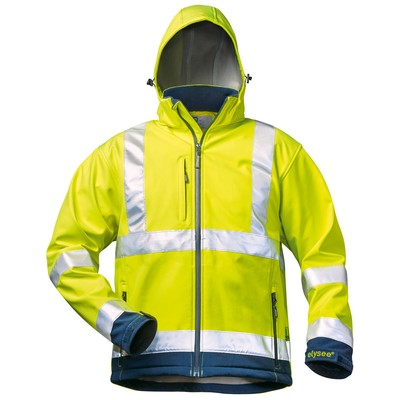 LIAM Warnschutz-Softshelljacke ELYSEE  Gelb / Marine, EN ISO 20471/3, Gr.3XL