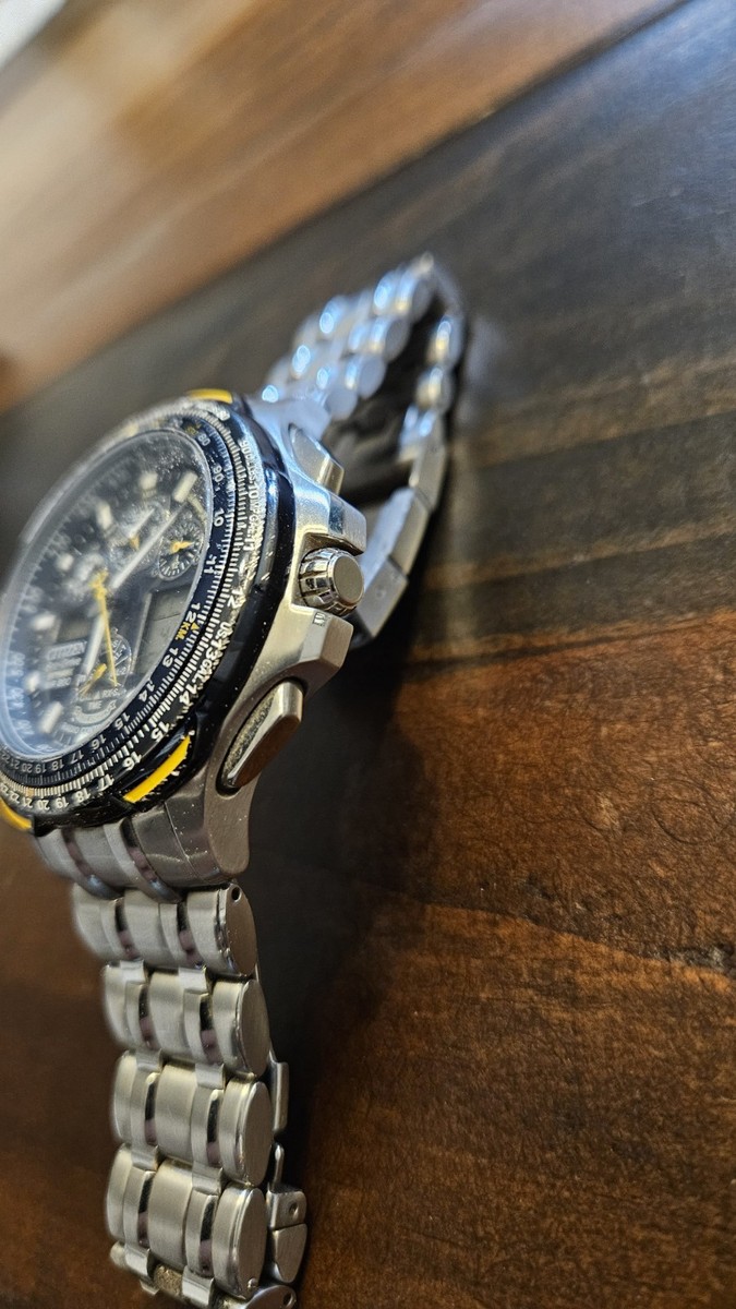 Citizen Blue Angels Skyhawk A-T Watch JY0040-59L Scratched Bezel
