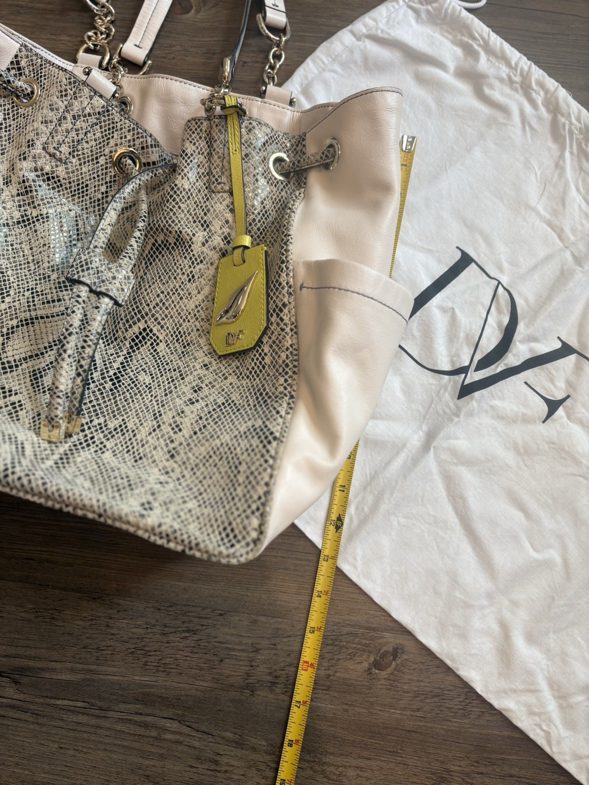 Diane von Furstenberg Embossed Python Sydney Leat… - image 16