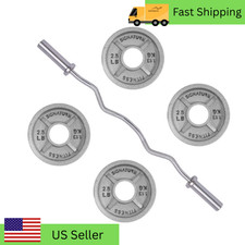 10LB Olympic Curl Barbell Set Includes 4FT Curl Bar  2-Inch Cast Iron Weight Pl