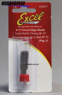 EXCEL #17 CHISEL EDGE KNIFE  BLADES (5) models wood cutter carving EXL20017 NEW