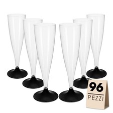 FLUTE 96 PZ CON BASE NERA IN PLASTICA, CONFEZIONE DA 6 PEZZI