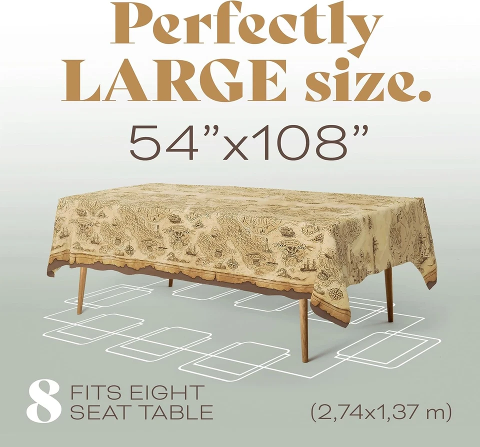 Mantel Pirata para Decoración de Fiesta - 108" x 54" (Rectangular), Vintage Foto 2 de 4