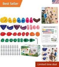 32 Rock Climbing Holds Multi Size for Kids, Adult Rock Wall Holds Climbing Ro...