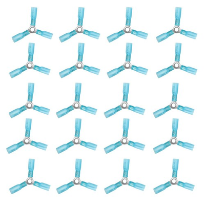 #ad 20 Pcs 3 Way Heat Shrink Wire Connector Crimp Y Ring Shrink Butt Connectors $30.00