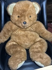 America Wego Vintage 1982 Brown/Red Bear Plush Stuffed Animal Soft 28
