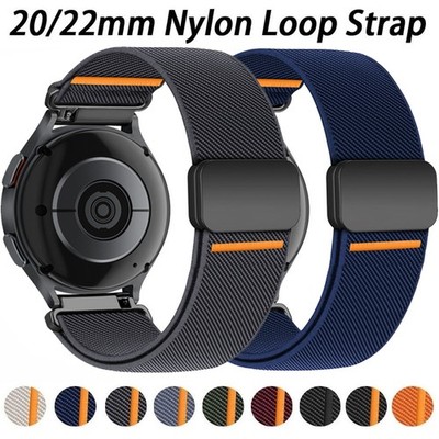 Magnet Nylon Armband für Samsung Galaxy Watch 3 4 5 6 7 FE Classic 40-44-46-47mm