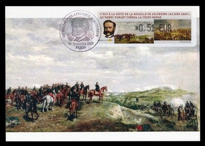 FRANCE 2009 Maximum Card ATM - 63 Salon Henry Dunant Red Cross Solferino battle