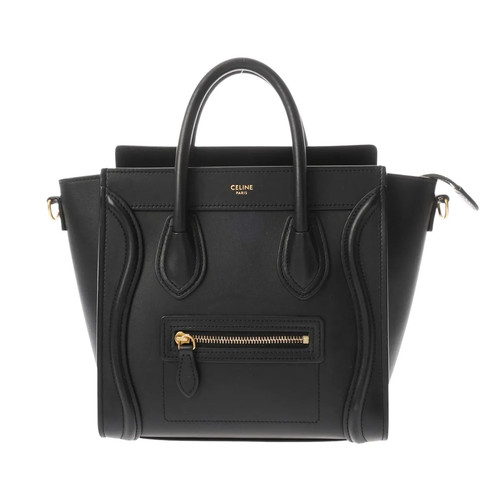 Celine Luggage 189243HSC.38NO Handbag Calfskin Black #WB4102