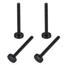 5Pcs M8x50mm Knurled Thumb Screw, Carbon Steel Flat Knurled Screw, Black
