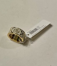 Tory Burch Gold Monogram, Cream Enamel Size 8 Sold Out Ring NWT ￼